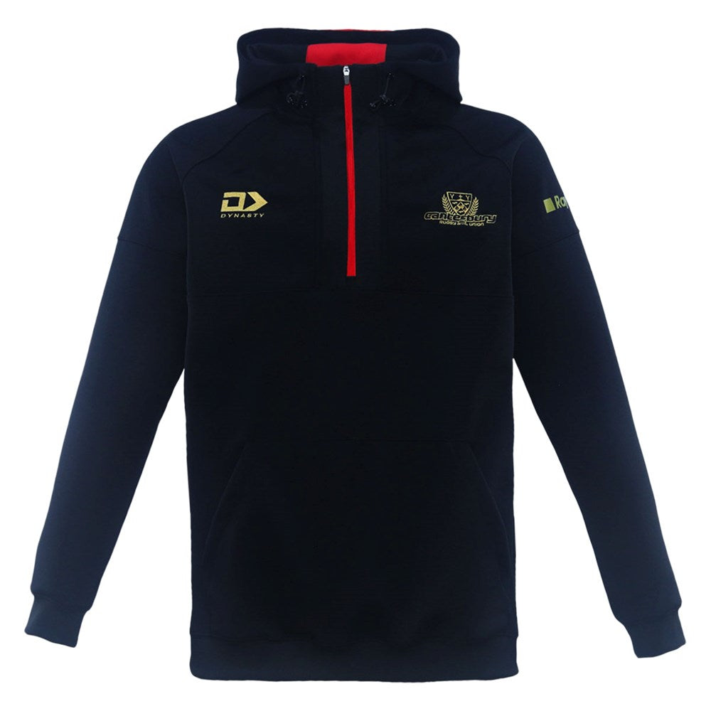 2025 Canterbury Rugby Mens Qtr Zip Hoodie - Black