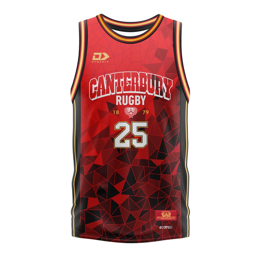 2025 Canterbury Rugby Mens Basketball Singlet - Red